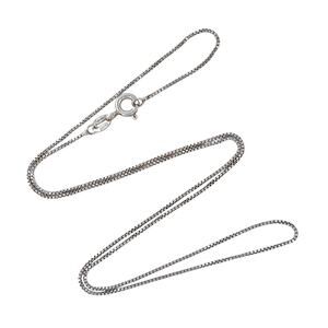 Estate Italy Sterling Silver 925 0.9mm Box Chain Necklace 18"